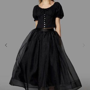 Black Friday Hilda Black Tulle Maxi Skirt NWT